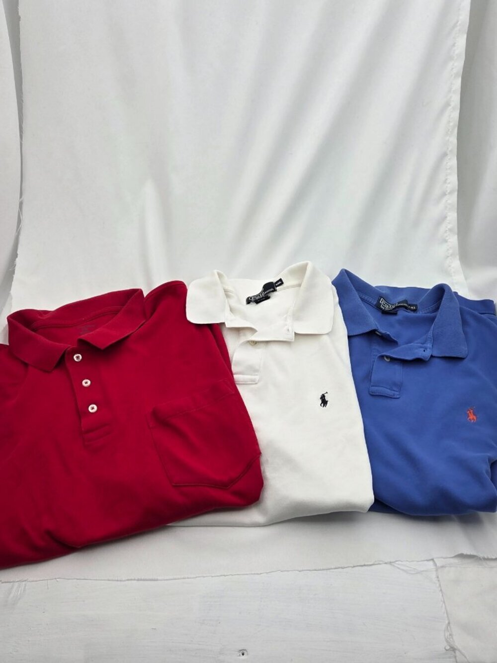 Men's Polo Bundle 2XL - 2 Ralph Lauren & 1 Lands' End Short Sleeve Polos